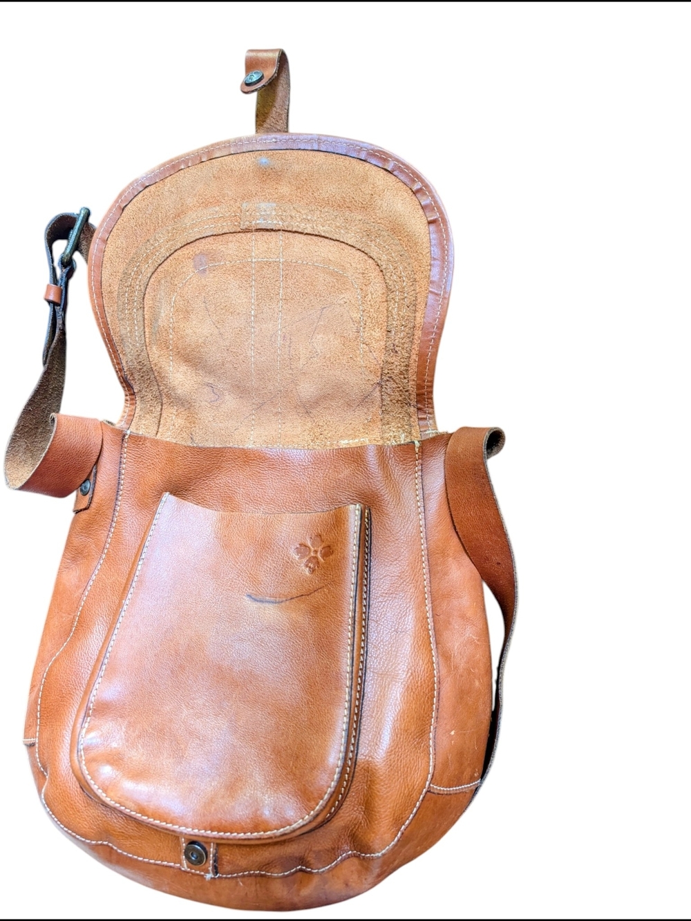 Patricia Nash Barcelona Crossbody Saddle Bag in Chestnut Tan Italian Leather - Picture 7 of 11